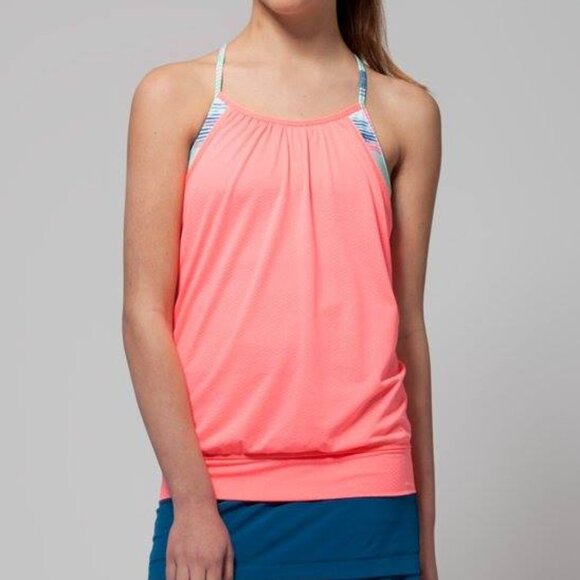 Ivivva Girl by Lululemon 🍋 Double Dutch Tank orange green blue size 8 - Picture 2 of 5